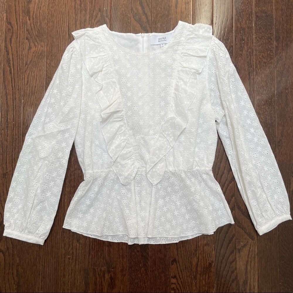 Elizabeth and James white eyelet shirt